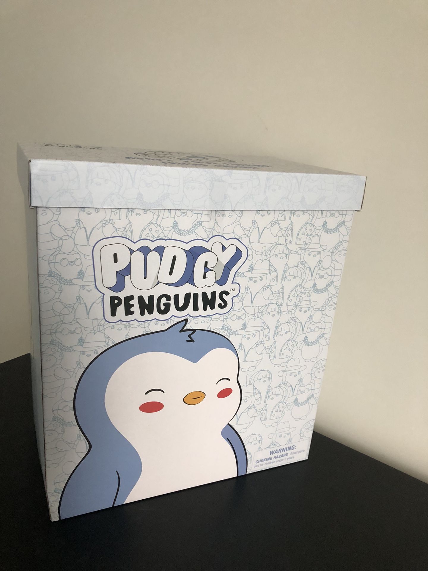 NIB Pudgy Penguins White Celebrity Box, with Bundle of Penguin Figures and Plush Inside