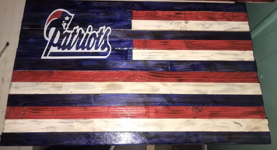 Patriots wood flag