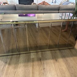 Mirrored Gold Hutch / Sideboard – 72” Wide