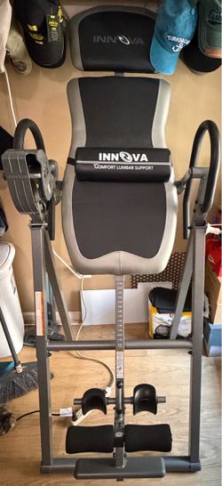 Make an Offer. Innova Health and Fitness Inversion Table with Adjustable Headrest, Reversible Ankle Holders, and 300 Ib Weight Capacity