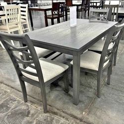 6PC Dining table sets Gray and White colors