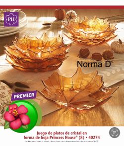 Juego de 8 platos en forma de hoja nuevos en su caja 🌺 princess house 🌺