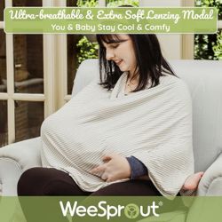 WeeSprout Nursing Cover for Breastfeeding, Soft & Breathable Nursing Poncho, Neck Insert for Hands-Free View, Machine Washable & Drye✅🆕Retails $18.99