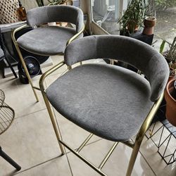 West Elm Gray Stools 26 INCH HEIGHT 