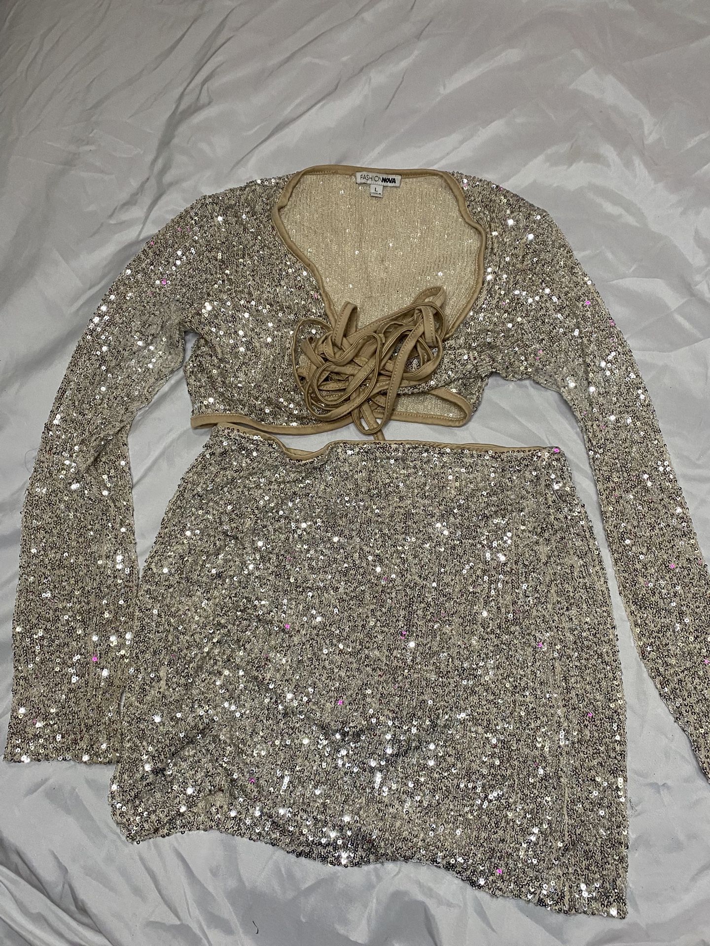 Fashion nova Women’s Sequin Skirt Set