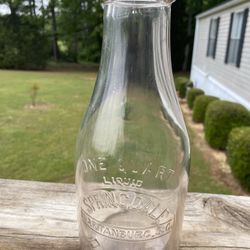 Vintage Springdale Dairies Quart Milk Bottle Spartanburg SC