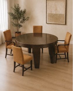 Studio H for HOLLY HUNT Round Dining Table & 4 Chairs