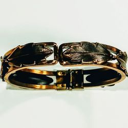 Copper by Bell Hinged Leaf Bracelet
