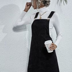 J for Justify Corduroy Pocket Front Overall Dress|Size S/M