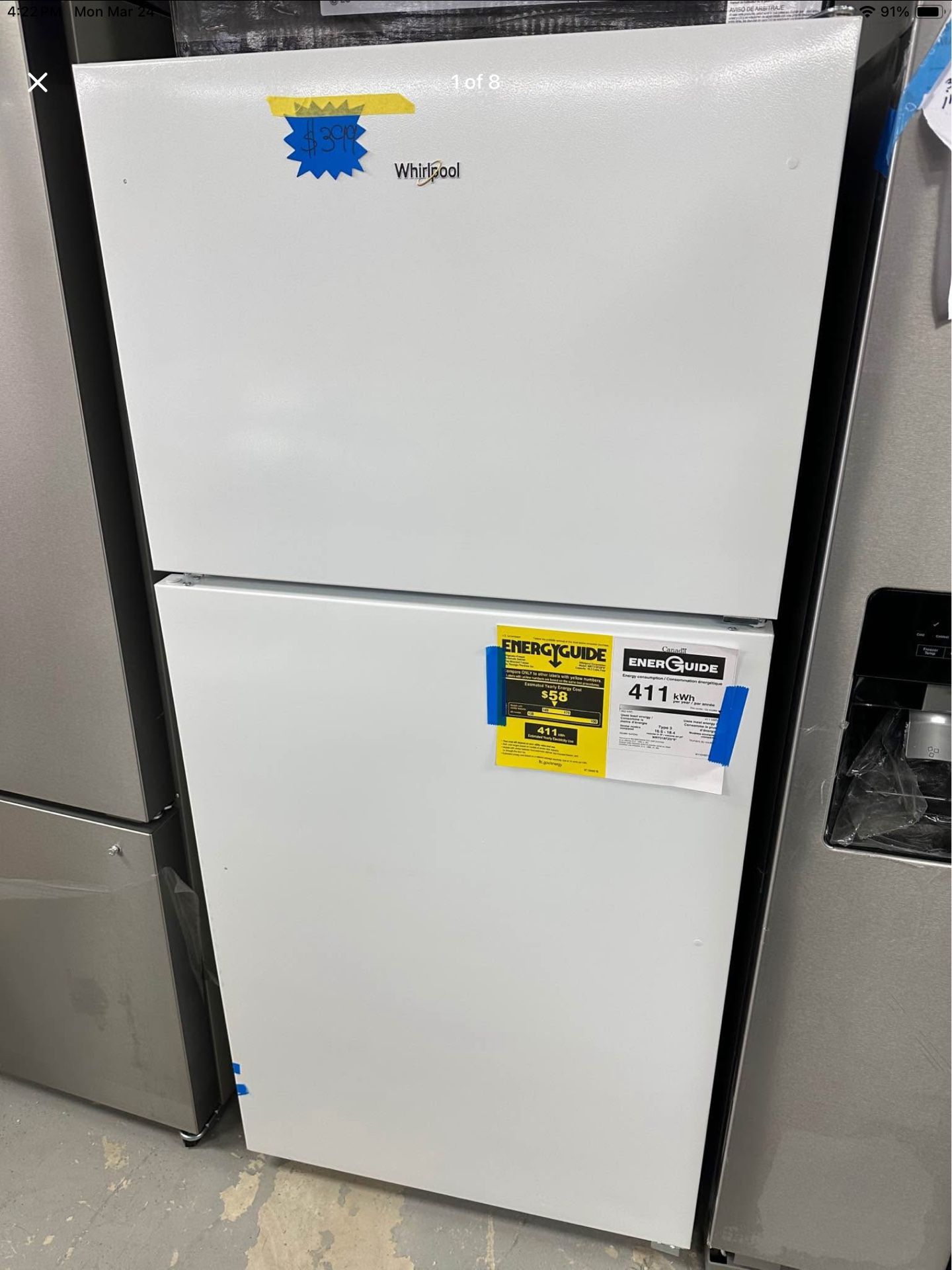 Whirlpool 18.2 cu. ft. Top Freezer Refrigerator in White