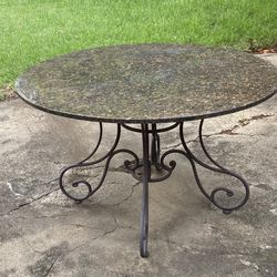 Custom Dining Table- Wrought Iron base with Granite Top