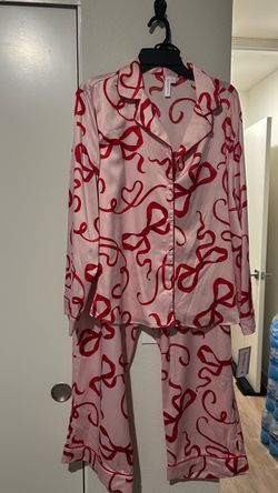 Christmas theme bow pj set
