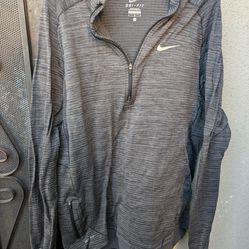 Nike Dri-FIT Quarter Zip Pullover Men’s Large Gray Athletic Running Jacket