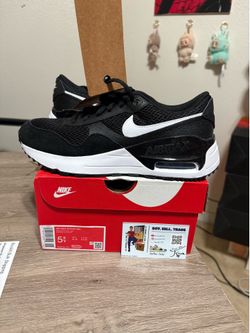 Size 5.5Y / 7W - Nike Air Max SYSTM Low Black Wolf Grey