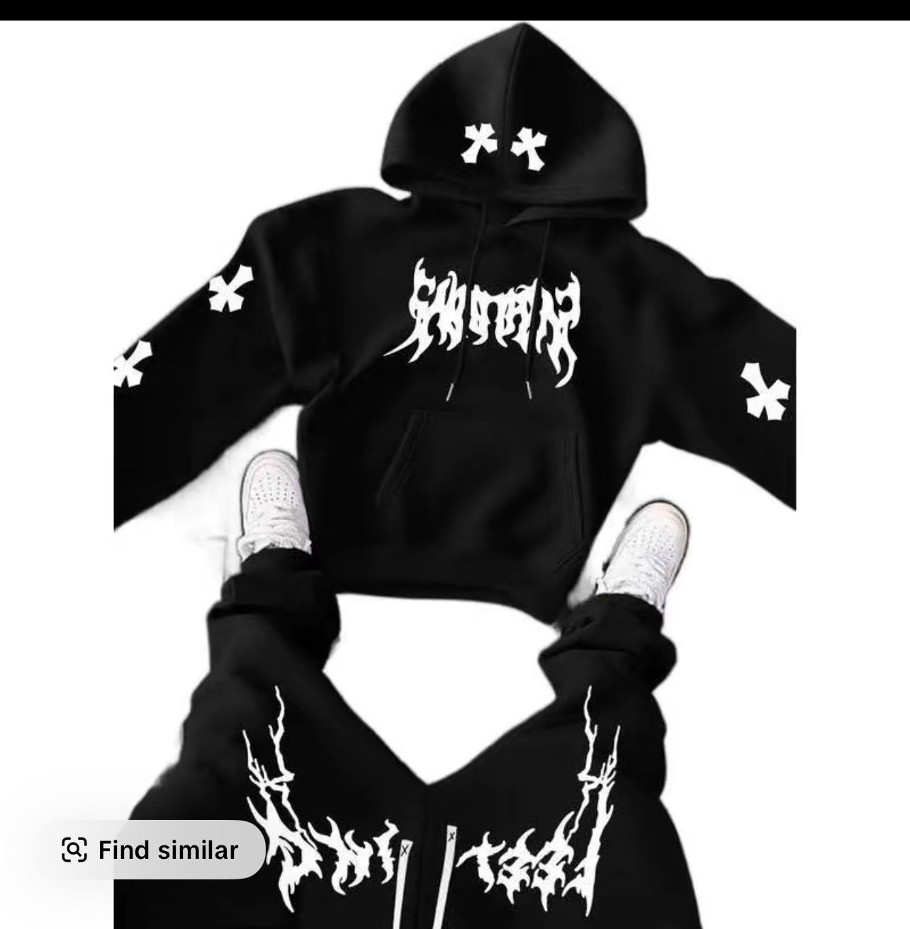 Men's hoodie and pants set, Ame... Black, M