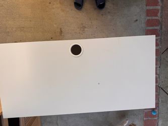 White Desk Top with Cable Management Hole