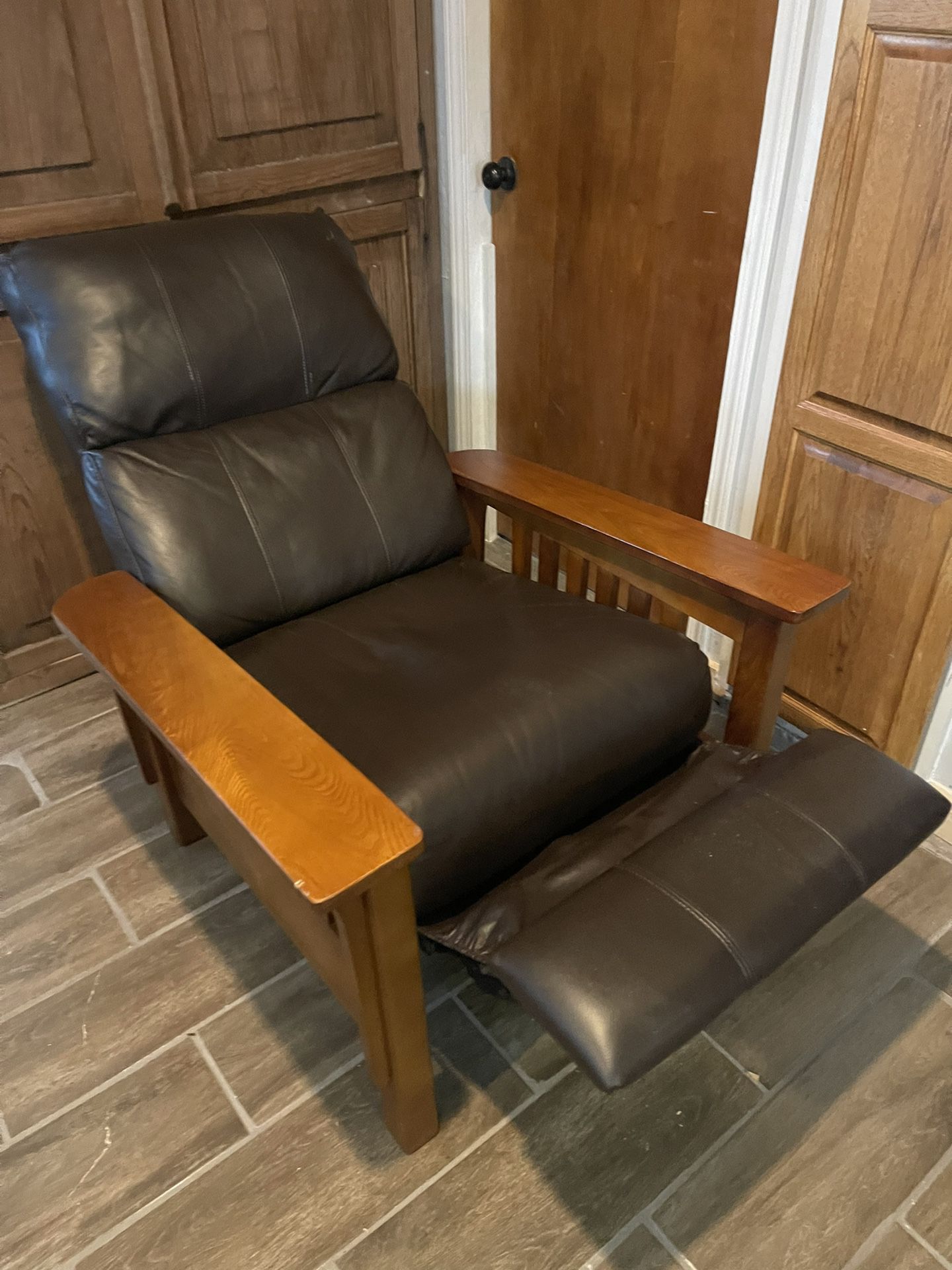 Leather Mission Style Recliner