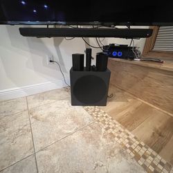 Samsung Sound Bar With Surround Speakers And Subwoofer 