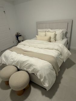 Queen bed frame  and  headboard