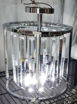 Chrome Crystal Semi Flushmount Light