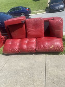 100 Percent Real Leather  Couch 