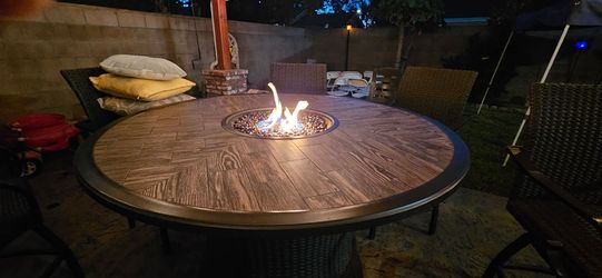 7 piece counter height fire pit set