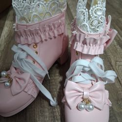 Pink Boot Heels Size 8