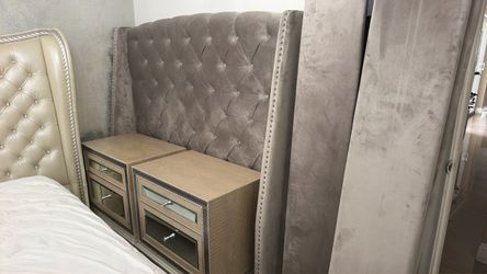 Queen tufted bed frame