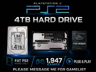 PS2 FAT Upgrade Kit • Loaded 4TB Hard Drive