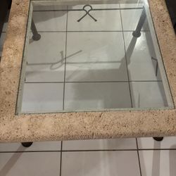 Coral & Glass Coffee Table