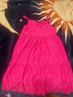 Hot Pink Eyelet Tiered Sundress