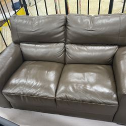 Brown leather couch