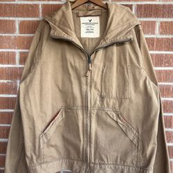 American Eagle Vintage Worker Hooded Jacket Cotton Full Zip Size XXL
