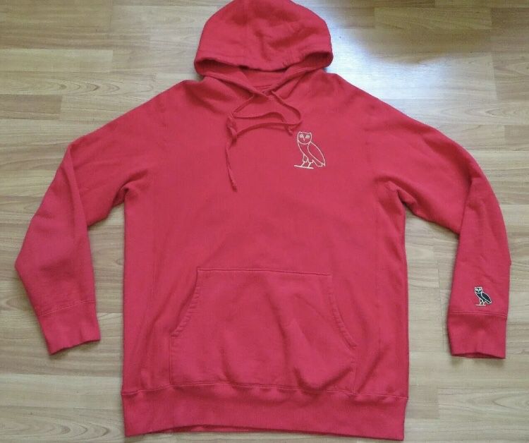 OVO drake hoodie red sz XL