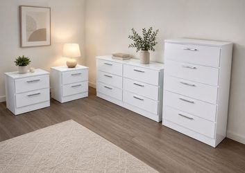 Dresser, chest and 2 nightstands - Cómoda, Gavetero y 2 mesitas de noche