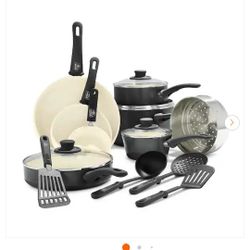 16 Pieces Greenlife Cookware Set 