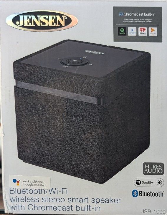 Jensen Bluetooth/Wi-Fi Stereo Smart Speaker with Chromecast Built-In