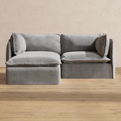 Anabei Modular Performance 2-Seater Sectional in Ash | Relaxed Blend