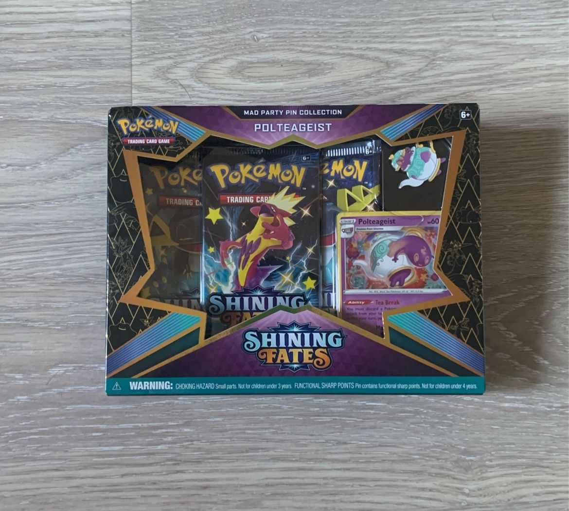 Pokemon Shining Fates Mad Party Pin Collection Box Polteageist Sealed