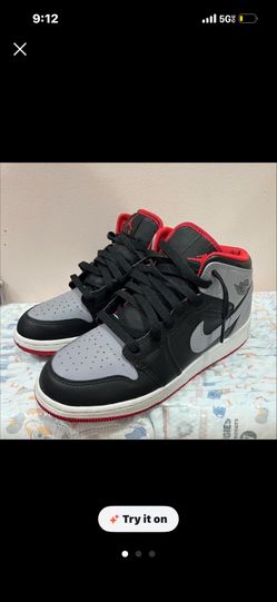 Air Jordan 1 Mid Toddler Sneakers - Black/Gray/Red