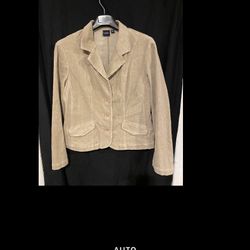 Sonoma Life Style XL Corduroy Jacket Long Sleeve Pockets Buttons Stretch Tan