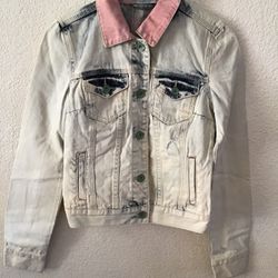 Aeropostale x Pretty Little Liars Emily Light Wash Distressed Jean Jacket 