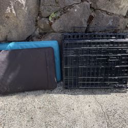 Free - 2 Small Collapsible Dog Crates With Pads