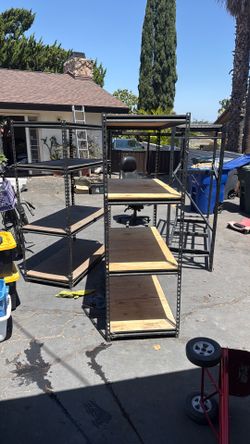 Metal shelves