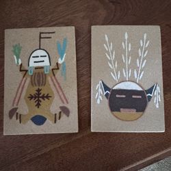 Southwest Native Style Art Tiles – Set of 2 | Boho Desert Decor