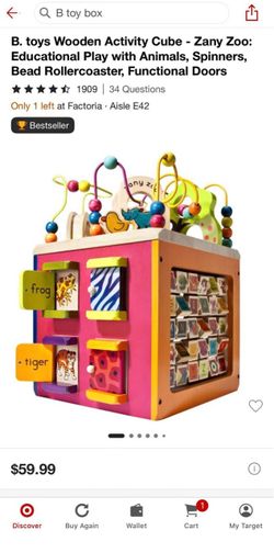 Zany Zoo Wooden Activity Cube
