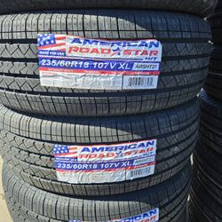 235-60-18 !!! AMERICAN ROADSTAR A/S !!! $370 LAS 4 LLANTAS MONTADAS Y BALANCEO INCLUIDO 👌