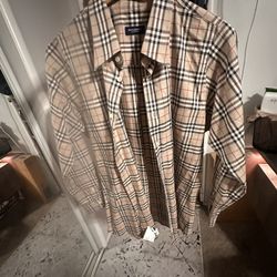 Mens Burberry checked Cotton Shirt Large