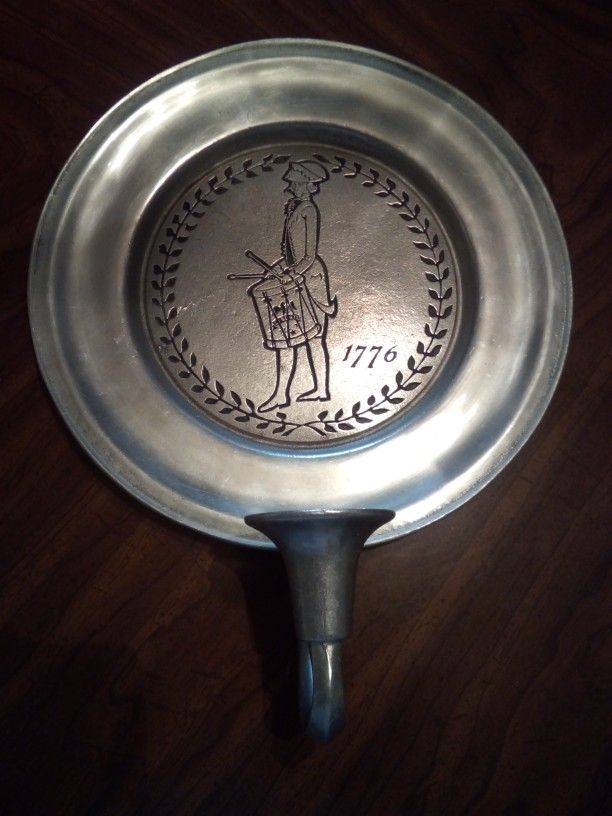 Vintage Pewter Candelabra Wall Plaque