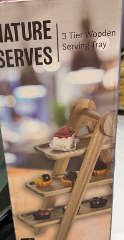 3 Tier Wooden Serving Tray